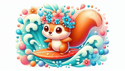 Naklejka premium charming animals surfer