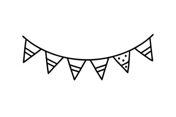 garland strand drawing line art vector © nurealom