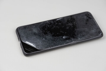 Broken Smartphone with Replacement Screen – Mobile Phone Repair Concept