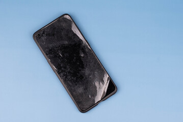 Broken Smartphone with Replacement Screen – Mobile Phone Repair Concept