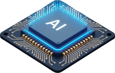 Advanced AI Processor Chip Futuristic Technology Artificial Intelligence Microchip Circuit Board