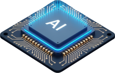 Advanced AI Processor Chip Futuristic Technology Artificial Intelligence Microchip Circuit Board