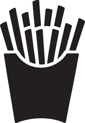 Flat Vector Illustration of French Fries in a Container on a Solid Background for Fast Food Menus and Restaurant Designs