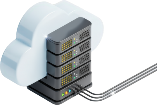 Secure Cloud Server Data Storage Rack Mounted Server with Cloud Icon