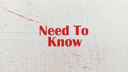 Need To Know	