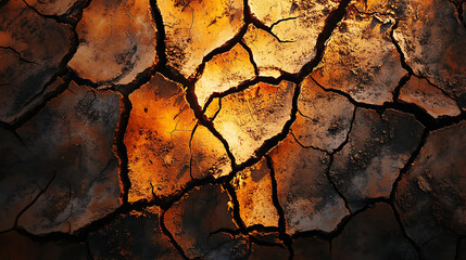 Dry Cracked Earth at Sunset, Textarea 
