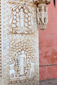 Detail of Karni Mata temple in Deshnoke, Bikaner, Rajasthan, India
