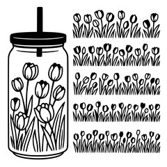 hand drawn vector illustration of a glass bottle