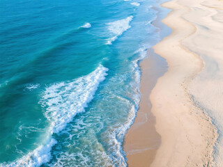 Sparkling Clear Coastline，Waves Crashed Against the Shore,Deeply felt coastline