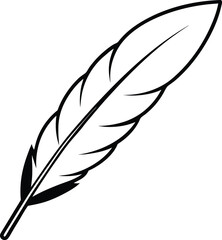 Obraz premium Decorative Eagle Feather Design – Stylized Patriot Symbol in Ink Lines