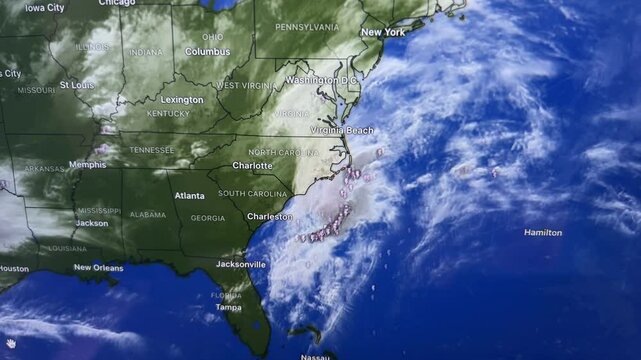 Storm Clouds on the US East Coast, Loop Video