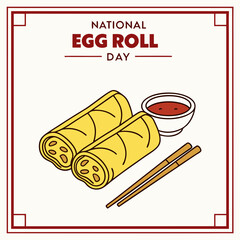 NATIONAL EGG ROLL DAY vector illustration