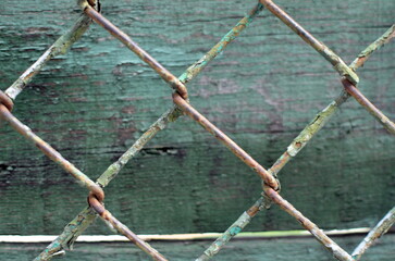 rusty metal fence