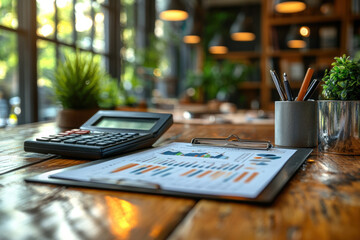 calculators sitting on a table.
