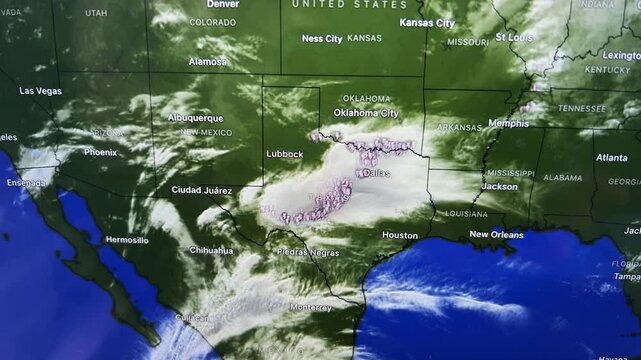 Storm Clouds On USA Map, Loop Video