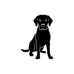 Labrador Retriever Dog Silhouette Isolated on Transparent Background