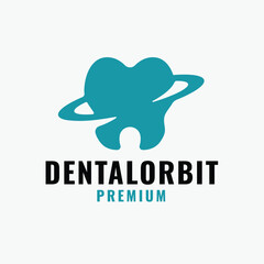 Tooth and Planet Ring Logo Concept Template Design