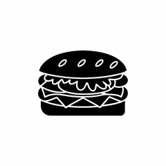 creative details Outline silhouette sandwich Solid icon vector illustration
