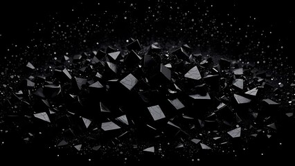 3d render of a black shattered background