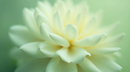 Fototapeta premium A serene image of a white flower against a soft green background, evoking a sense of tranquility.