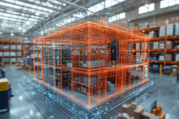 3D image of a house in a factory.