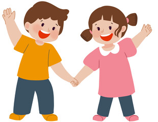 Kids Holding hand friends