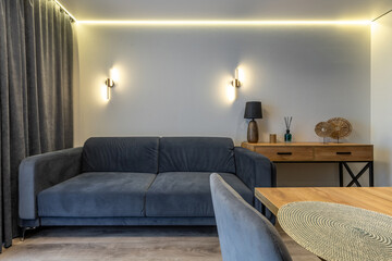 Cozy Living Area with Modern Console and Sofa