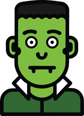 Obraz premium frankenstein monster icon clipart vector on transparent background 