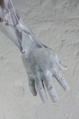 strong active hands working with pottery during the glazing process textured 