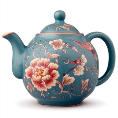 Vintage floral teapot ceramic tea kettle antique style kitchen decor collectible tea serving 100 characters
