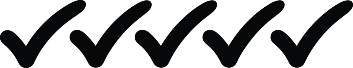 Black Check Marks in a Row – High-Resolution Icon Set for Web and Graphic Design © Creative Asif