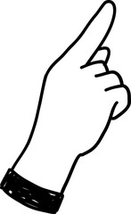 Obraz premium Doodle Hand Pointing Upwards
