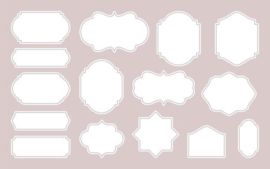 Set of vintage decorative frames isolated on grey background. Vector illustration.