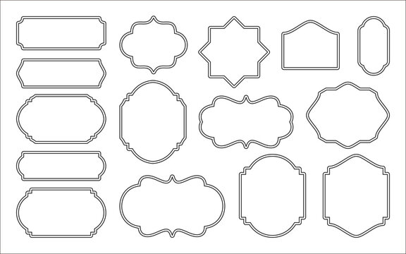 Set of vintage decorative frames isolated on white background. Vector illustration.