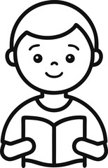 Child Holding Book Not Tool Vector outline icon 