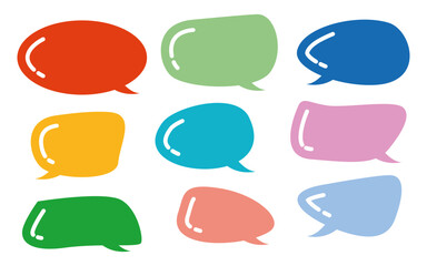 Collection of colorful vector speech bubbles for chat, conversation, and communication designs