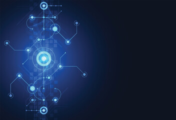 Abstract futuristic electronic circle technology background concept design. Vector illustration
