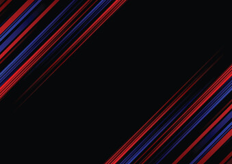 Abstract red and blue line black background for business card, cover, banner, flyer. Vector illustration