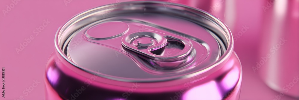 Poster 3d render showcasing alarm bells surrounding a vibrant energy drink can on a minimalistic background