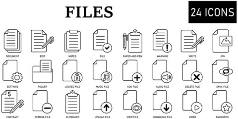 Set of files Icons or symbols Vector fully editable file.
