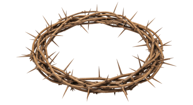 The Crown of Thorns, a Christian Symbol of the Passion of Jesus Christ, Isolated on a transparent png Background, jesus christ, christianity, easter, good friday, passion, crucifixion