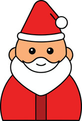 santa claus icon clipart vector on transparent background