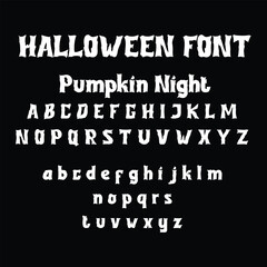 Spooky Halloween Font Typeface 'Pumpkin Night' Alphabet on Black