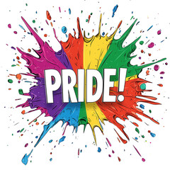 Obraz premium pride month concept, Colorful explosion with the word 