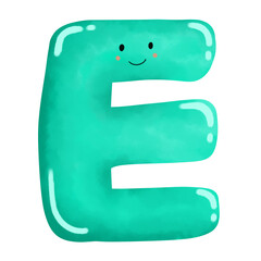 metal alphabet letter e kawaii