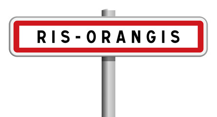 Panneau d'entrée Ris-Orangis, Essonne, Île-de-France