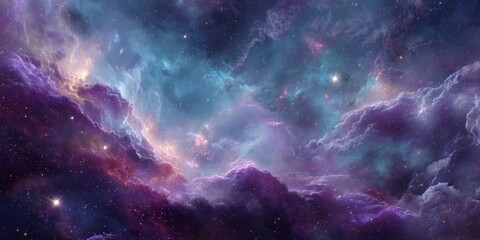 Fototapeta premium Glowing Nebula Clouds in Universe