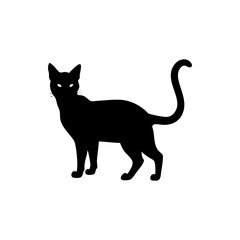 Bengal Cat Silhouette  Isolated on Transparent Background