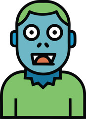 Fototapeta premium Spooky Zombie Boy Halloween Costume Illustration