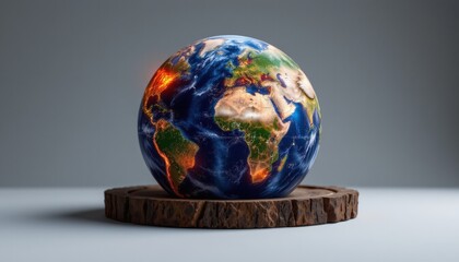 Global Warming Concept with Earth Globe